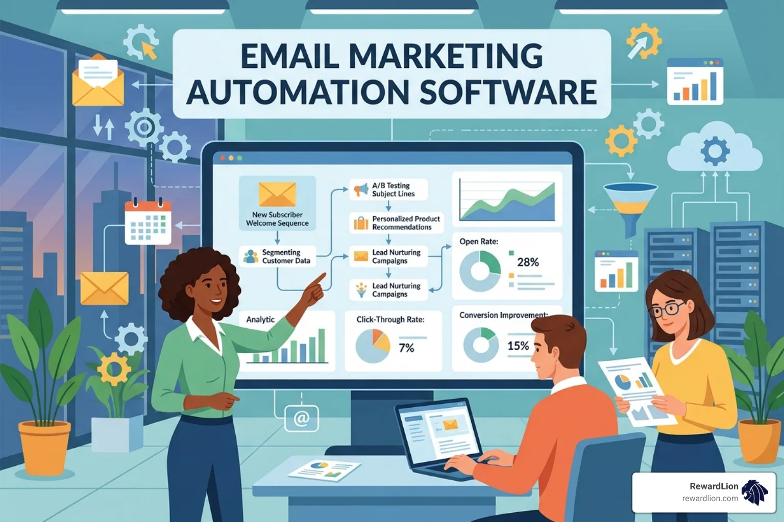 Screenshot of an AI content generator creating a personalized email campaign - email marketing automation software
