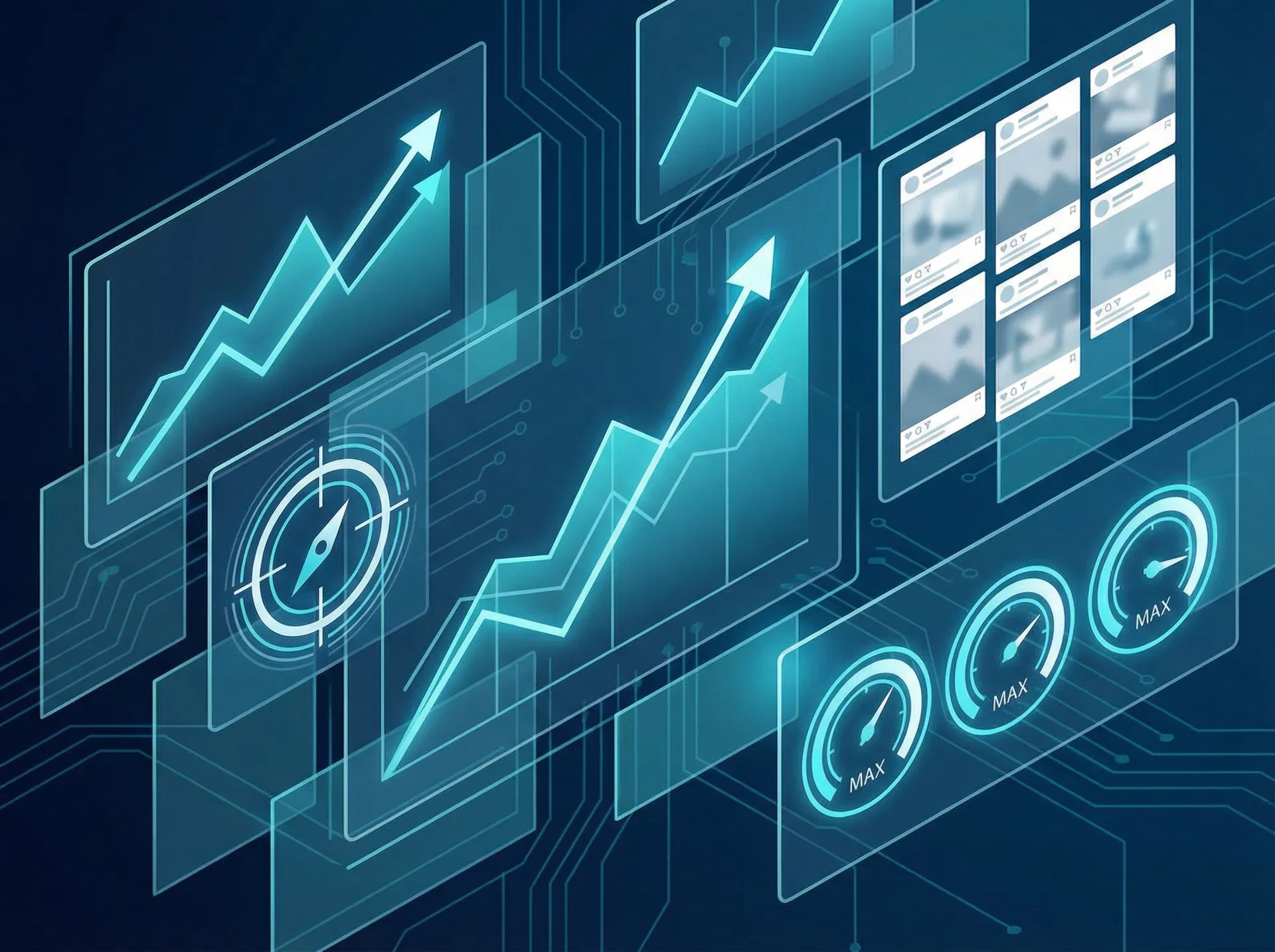 Local SEO performance dashboard showing traffic, calls, and ranking metrics