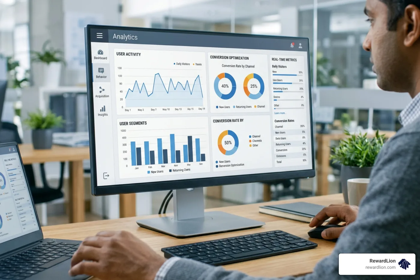 AI analyzing customer behavior data to optimize conversions in real-time