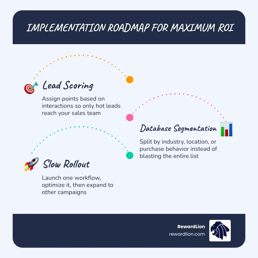 Conversion rate graph showing a steady climb after implementing marketing automation infographic