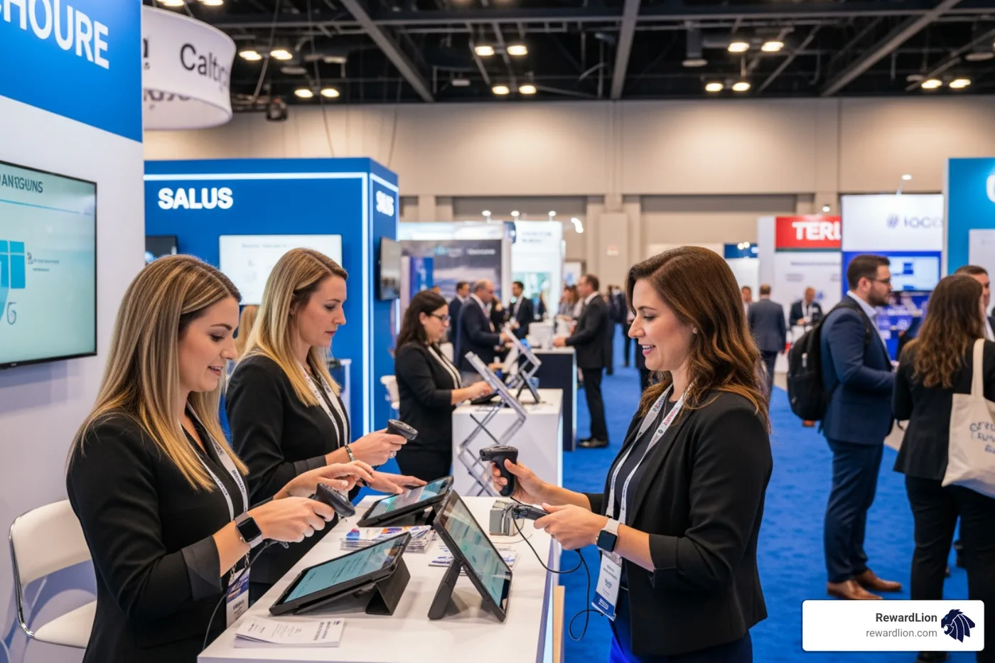 professional trade show environment with digital lead capture