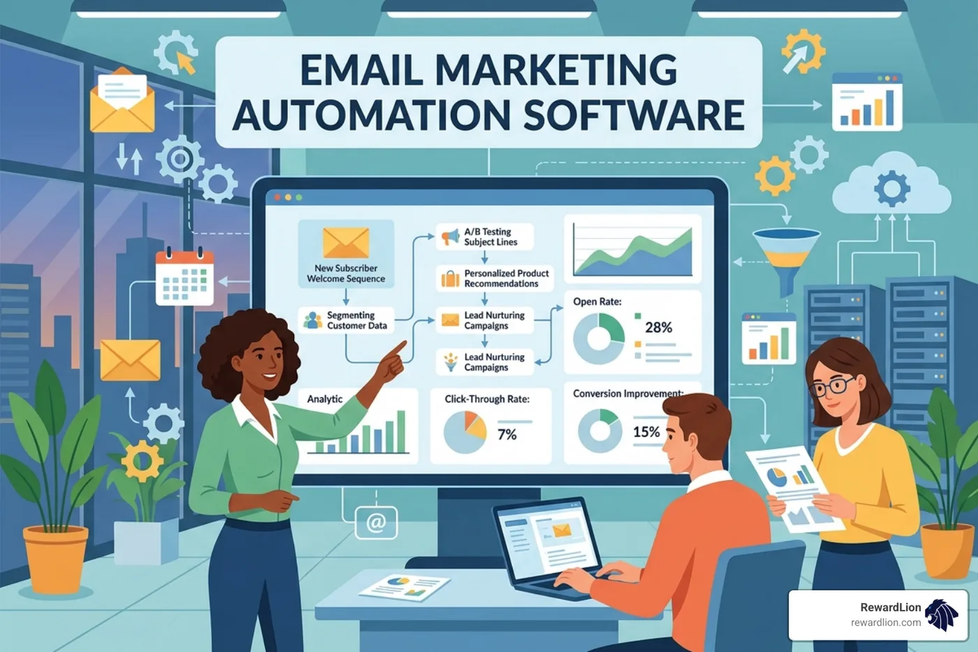 Screenshot of an AI content generator creating a personalized email campaign - email marketing automation software