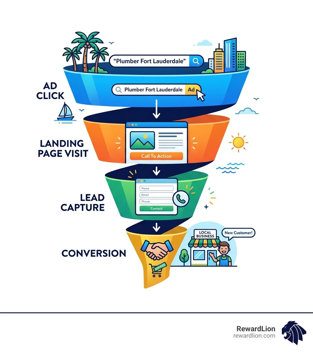 PPC lead generation funnel from ad click to conversion for Fort Lauderdale businesses - ppc marketing fort lauderdale