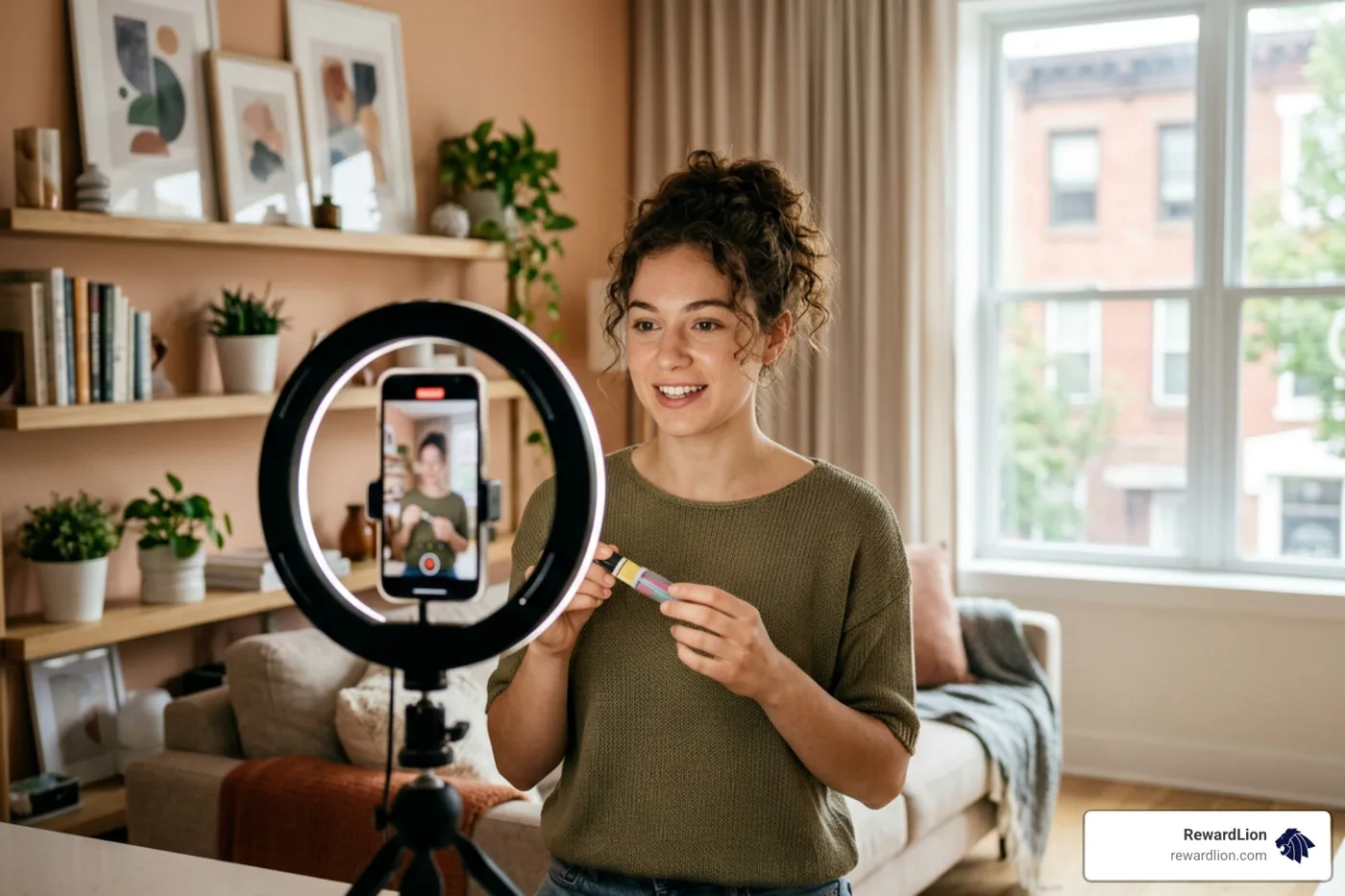 Creator producing Instagram Reel content