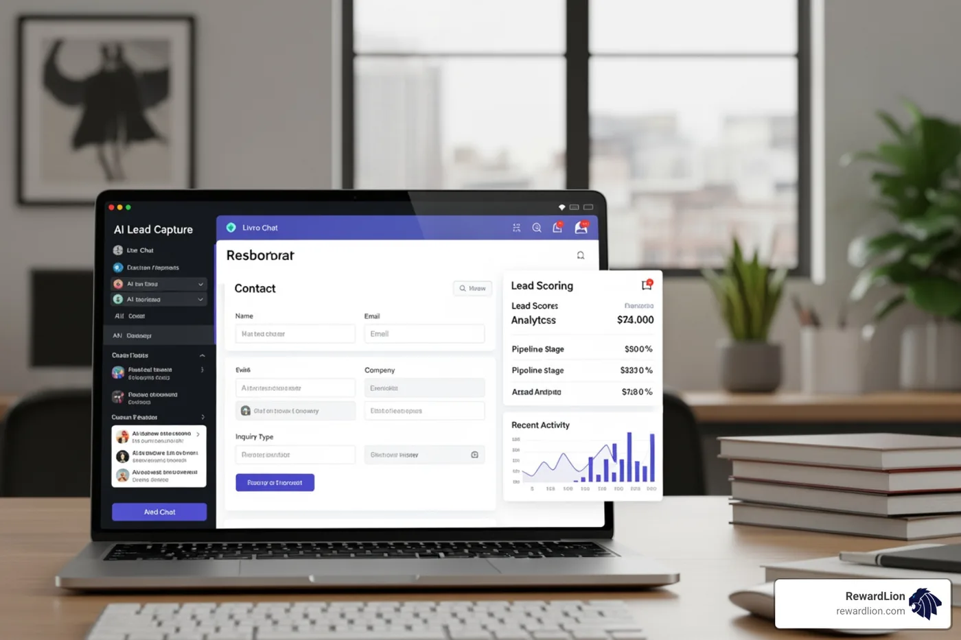AI lead capture dashboard with chat, forms, and lead scoring AI lead capture dashboard with chat, forms, and lead scoring