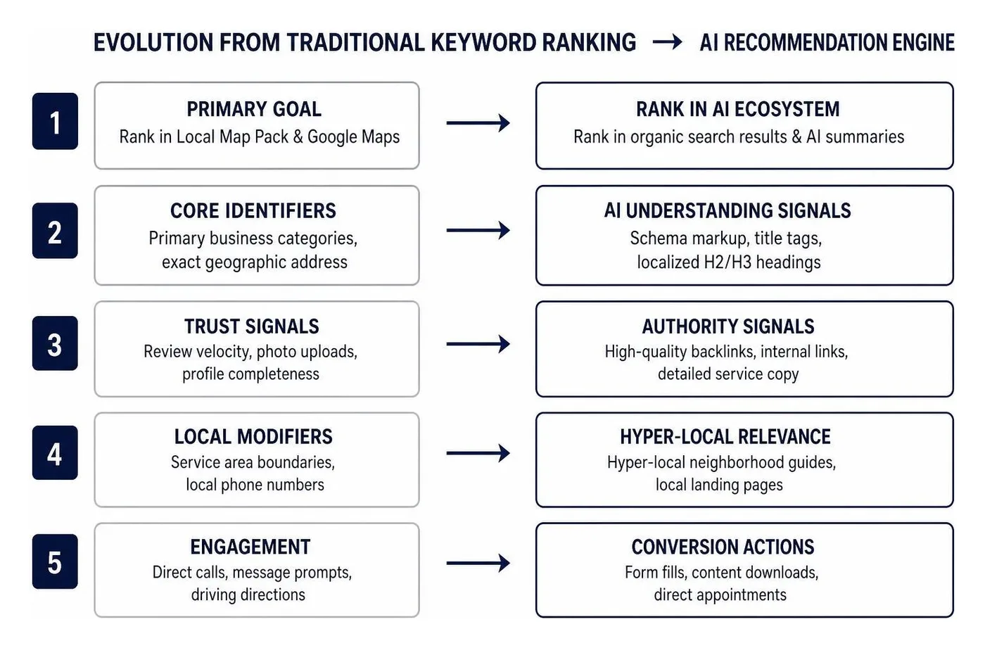 Evolution from traditional keyword ranking to AI recommendation engine