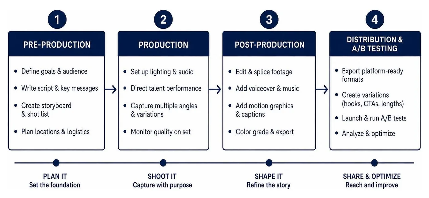 Video production storyboard framework from concept to distribution Video production storyboard framework from concept to distribution